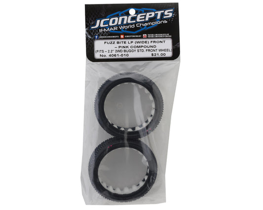 JConcepts Fuzz Bite Wide 2.2" 2WD Front Buggy Carpet Tires (2) (Pink) - 4061-010