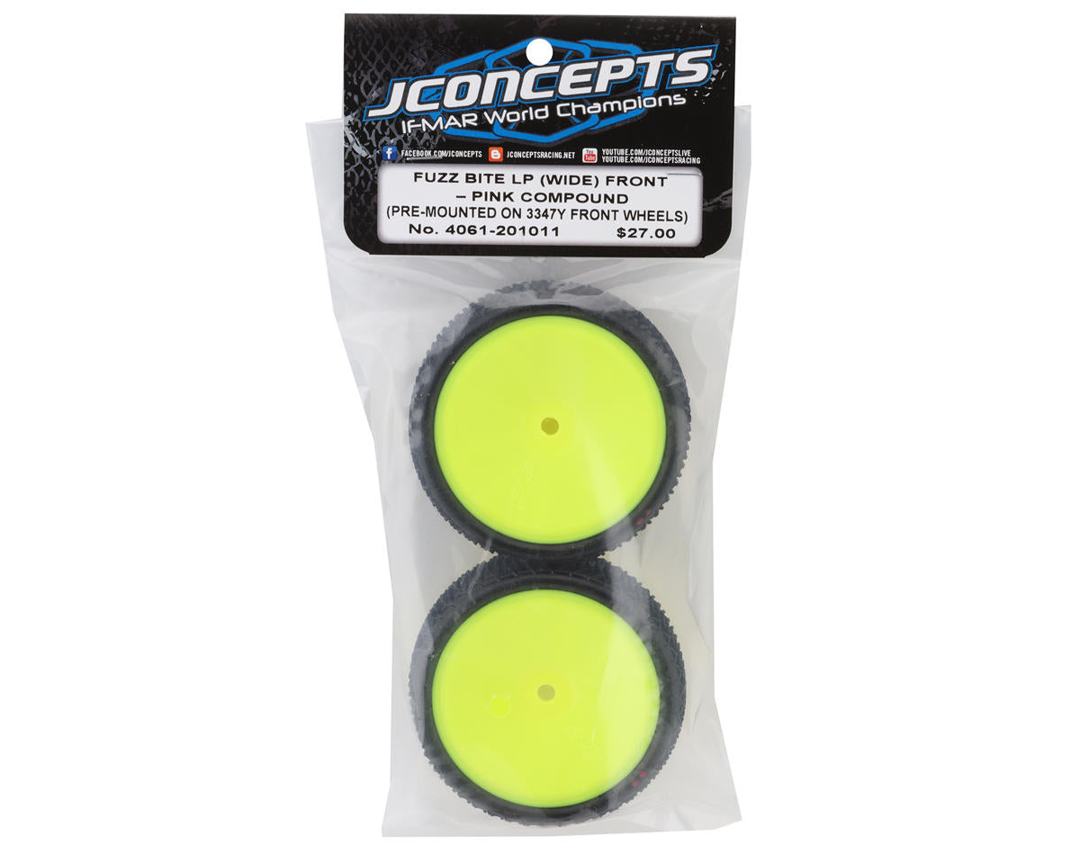 4061-201011 JC Fuzz Bite LP Wide Front Yellow Pre-mounted on 3347Y Front Wheels