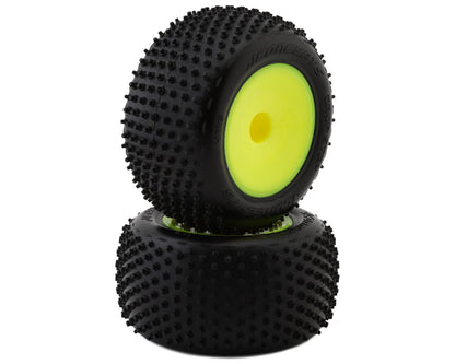 JConcepts 2.2" Drop Step Pre-Mounted 1/10 Stadium Truck Tires (Yellow) (2) w/12mm Hex (Pink) - 4116-201091