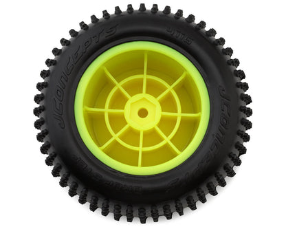 JConcepts 2.2" Drop Step Pre-Mounted 1/10 Stadium Truck Tires (Yellow) (2) w/12mm Hex (Pink) - 4116-201091