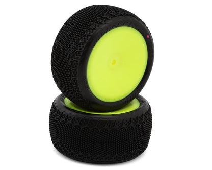 JConcepts 3DP 2.2" Pre-Mounted Rear Buggy Carpet Tires (Yellow) (2) (Pink) w/12mm Hex - 4169-201021