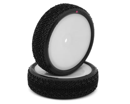 JConcepts 3DP 2.2" Pre-Mounted 2WD Front Buggy Carpet Tires (White) (2) (Pink) w/12mm Hex - 4174-101011