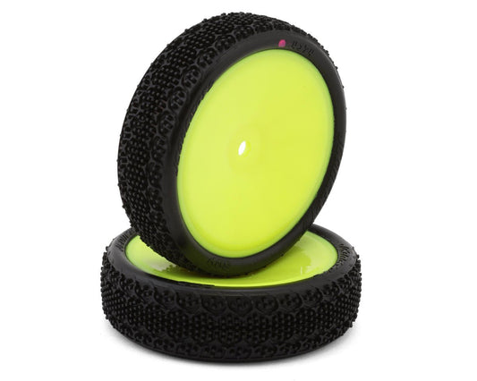 JConcepts 3DP 2.2" Pre-Mounted 2WD Front Buggy Carpet Tires (Yellow) (2) (Pink) w/12mm Hex - 4174-201011