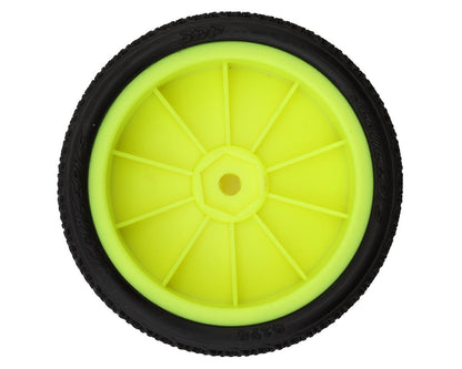 JConcepts 3DP 2.2" Pre-Mounted 2WD Front Buggy Carpet Tires (Yellow) (2) (Pink) w/12mm Hex - 4174-201011