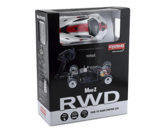 32324WR Kyosho MR-03 Mini-Z RWD ReadySet w/McLaren P1 GTR Body (White/Red) w/KT-531P 2.4GHz Radio