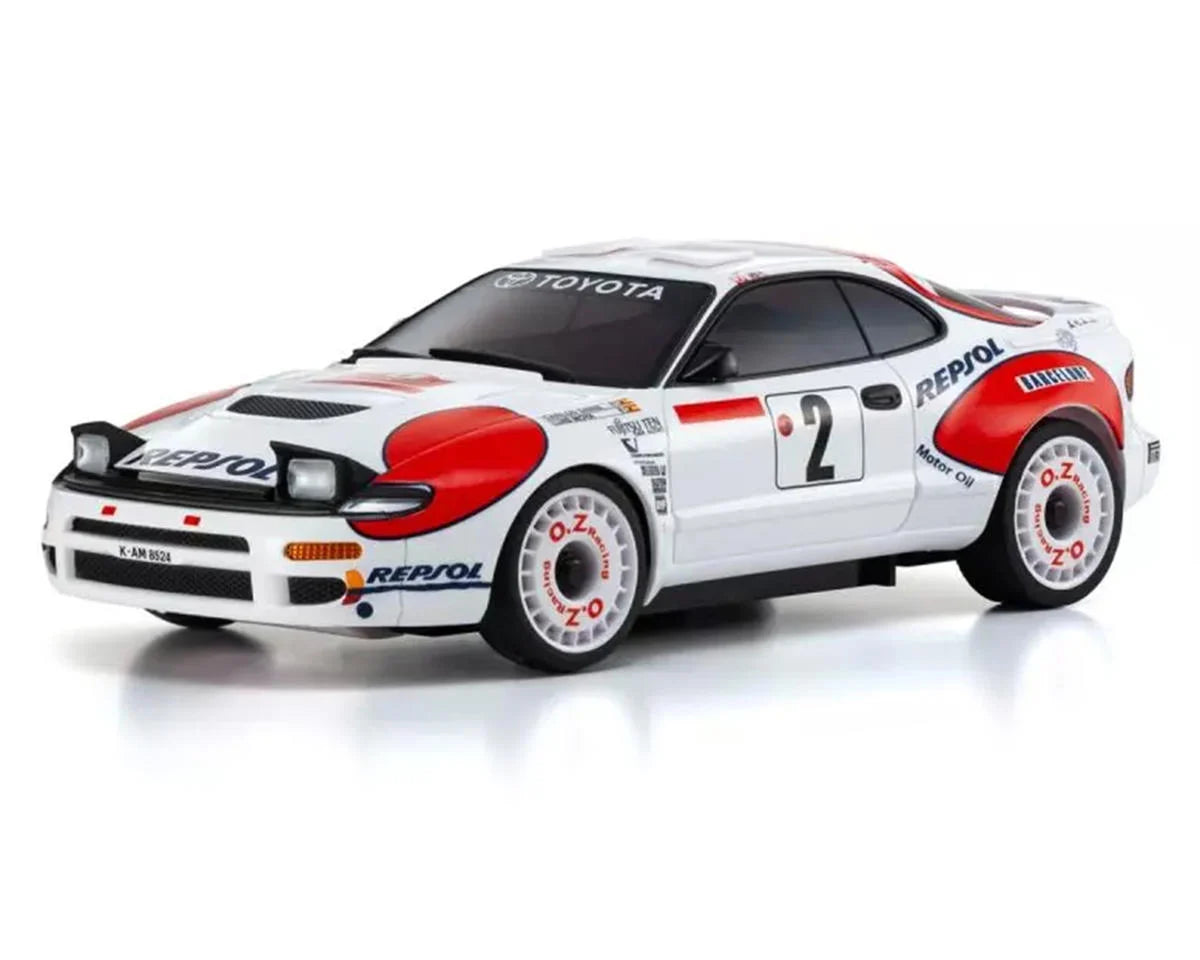 Kyosho MA-020 AWD Mini-Z ReadySet w/1992 WRC Toyota Celica GT-Four Turbo Body (White/Red) w/KT-531P 2.4GHz Radio - 32654CS