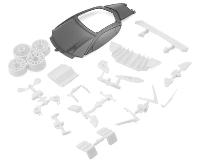 MZN215 Chevrolet Corvette C8.R White Body Set (w/Rims for RWD chassis)