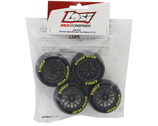 LOS-1914 Losi Goodyear Eagle Mounted Tires Medium
