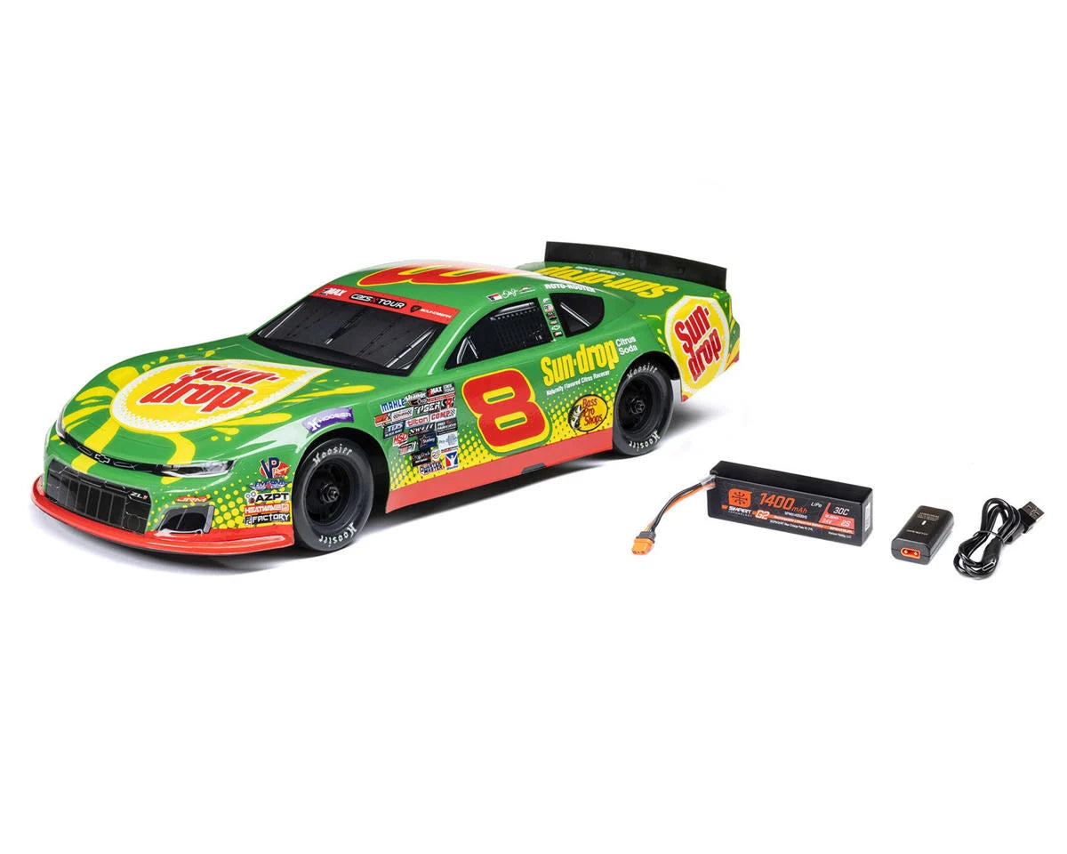 LOS-3104T1 Losi 1/12 Chevrolet ZL1 Asphalt Late Model Grom AWD RTR On-Road Car Dale Earnhardt Jr. No. 8 (Sun Drop) w/2.4GHz Transmitter, Battery, & Charger