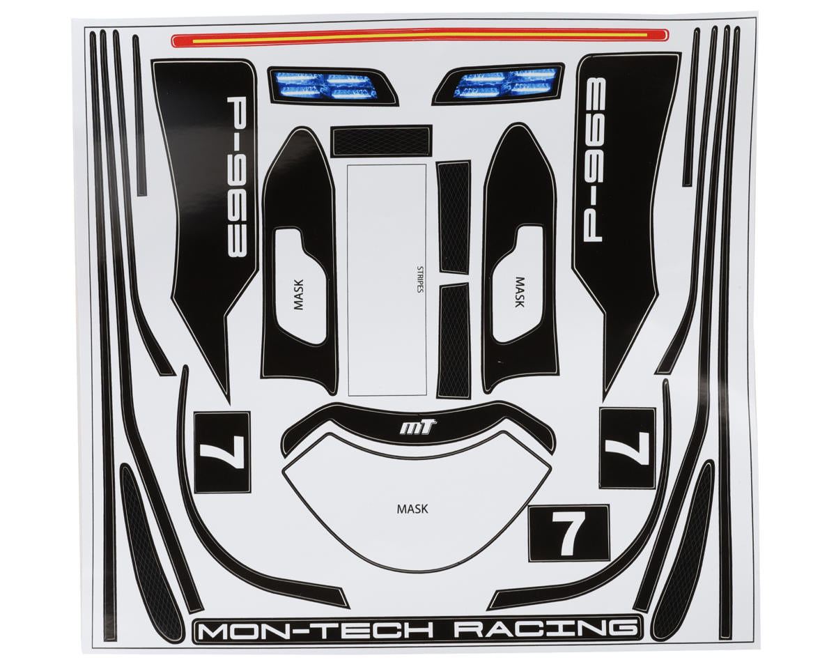 Mon-Tech P-963 Le Mans Hypercar La Leggera 1/12 Pan Car Body (Clear) w/Wing - 024-007L
