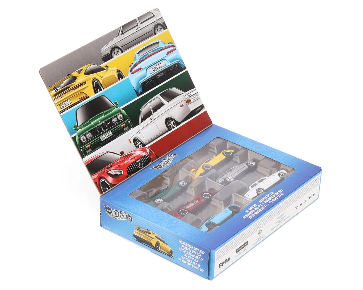 Mattel Hot Wheels® Silver Series™ Euro Style 1/64 Diecast Vehicles Multi-Pack Assortment (6) - MTTJLB25