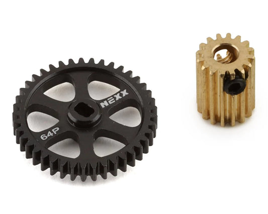NX-291 NEXX Racing Axial SCX24 64p Pinion & Spur Gear Set