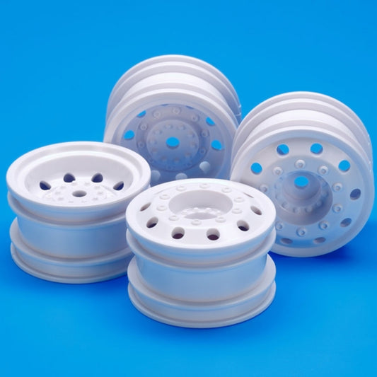 TAM54964 Tamiya TT-01 Type-E Racing Truck Wheels (White) (4) w/12mm Hex
