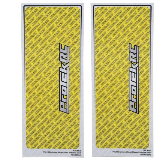 PTK-1102-YLW ProTek RC Universal Chassis Protective Sheet (Yellow) (2) (12.5x33.5cm)