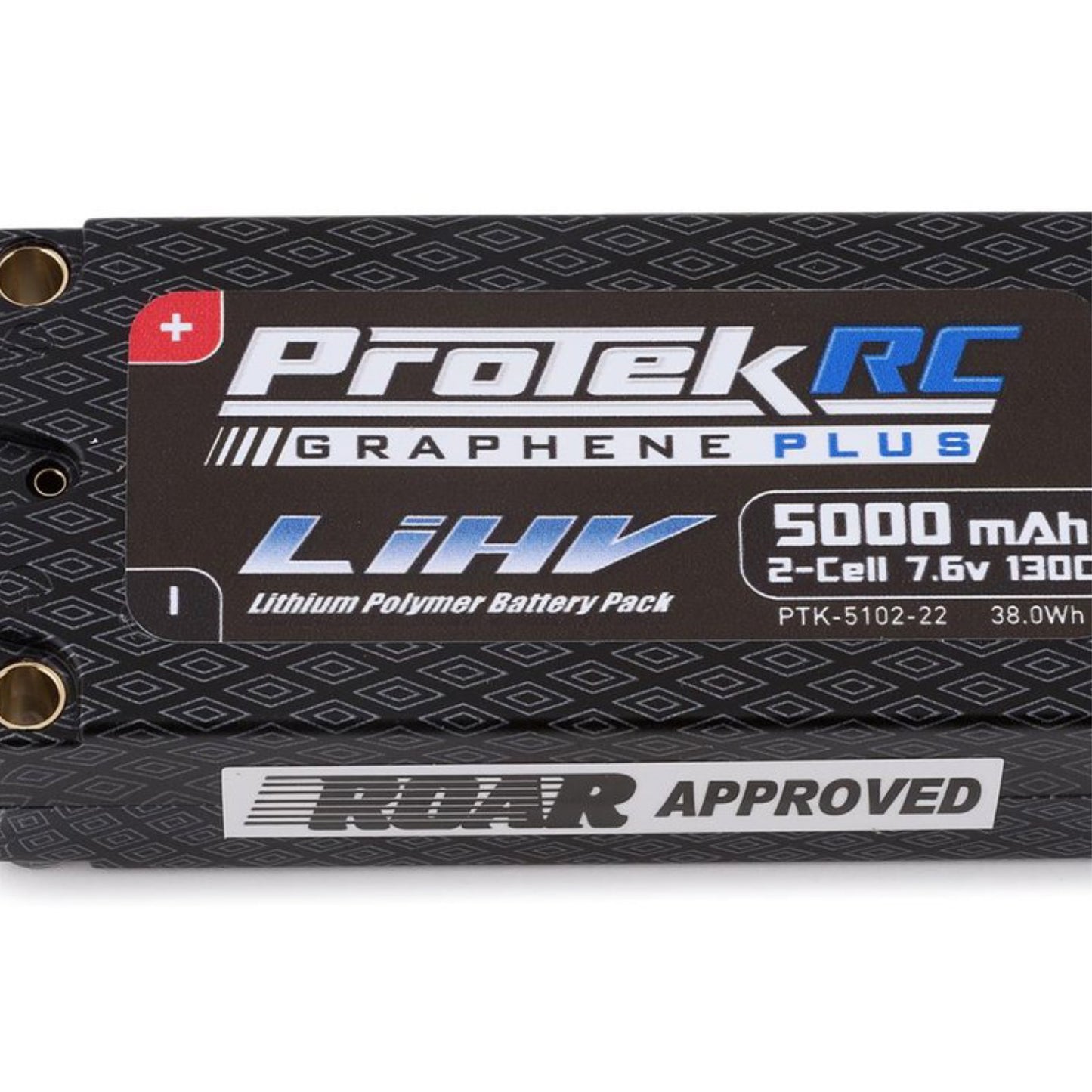 PTK-5102-22 ProTek RC 2S 130C Low IR Si-Graphene + HV Shorty LiPo Battery (7.6V/5000mAh) w/5mm Connectors (ROAR Approved)