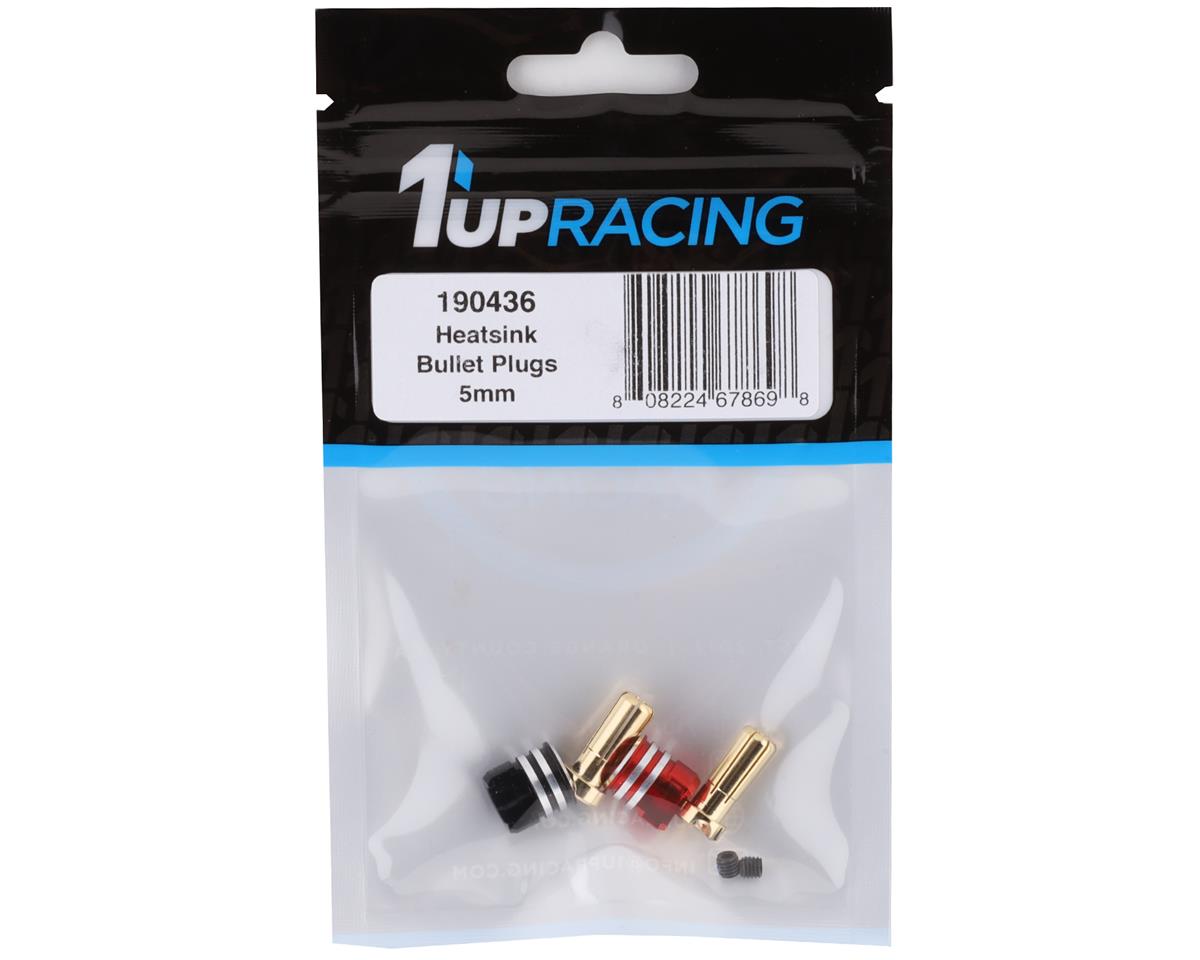 1UP190436 1UP Racing Heatsink Bullet Plug Grips w/5mm Bullets (Black/Red)