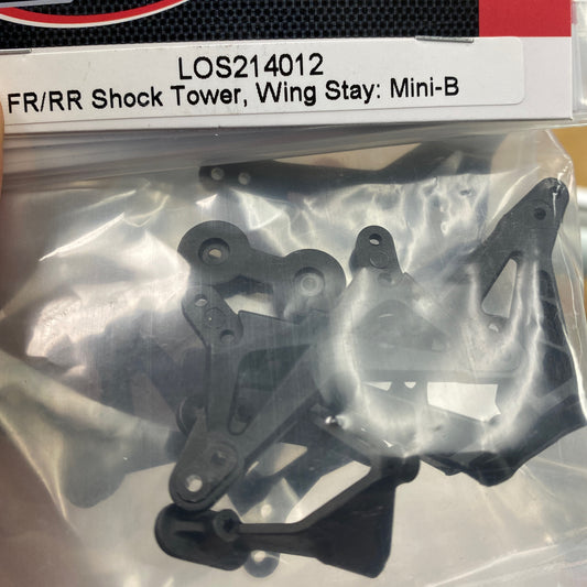 LOS214012 FR/RR Shock Tower, Wing Stay: Mini-B