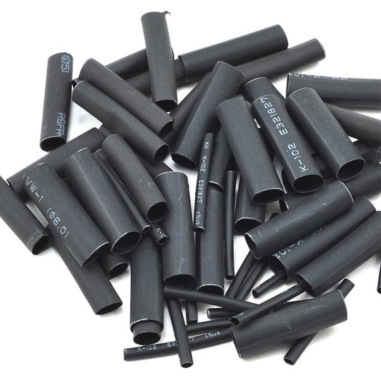 PTK-5453 ProTek RC 1.5, 5, 6 & 8mm Shrink Tubing Assortment Pack (Black) (20) (1" Length)