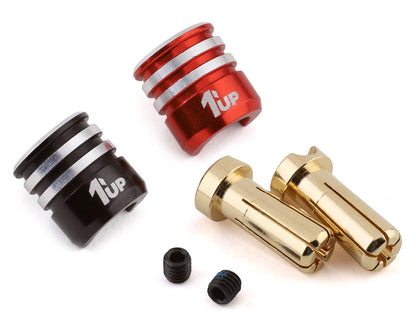 1UP190436 1UP Racing Heatsink Bullet Plug Grips w/5mm Bullets (Black/Red)