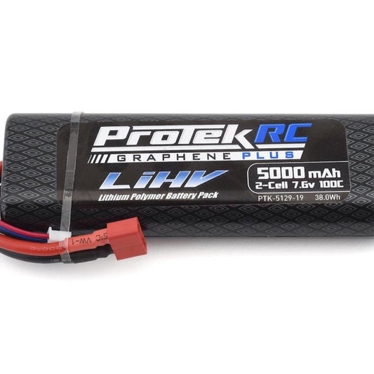 ProTek RC 2S 100C Si-Graphene + HV LiPo Stick Pack TCS Battery (7.6V/5000mAh) w/T-Style Connector PTK-5129-19