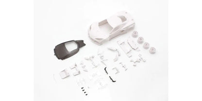 MZN215 Chevrolet Corvette C8.R White Body Set (w/Rims for RWD chassis)