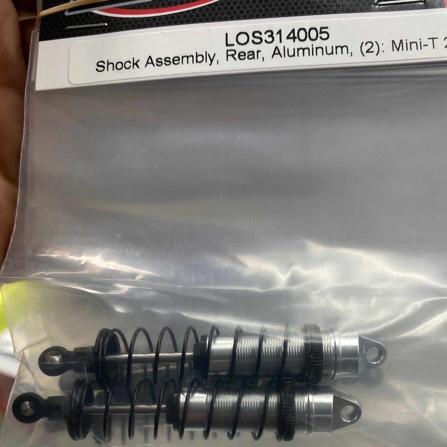 LOS314005 Shock Assembly, Rear, Aluminum (2): Mini-T 2.0