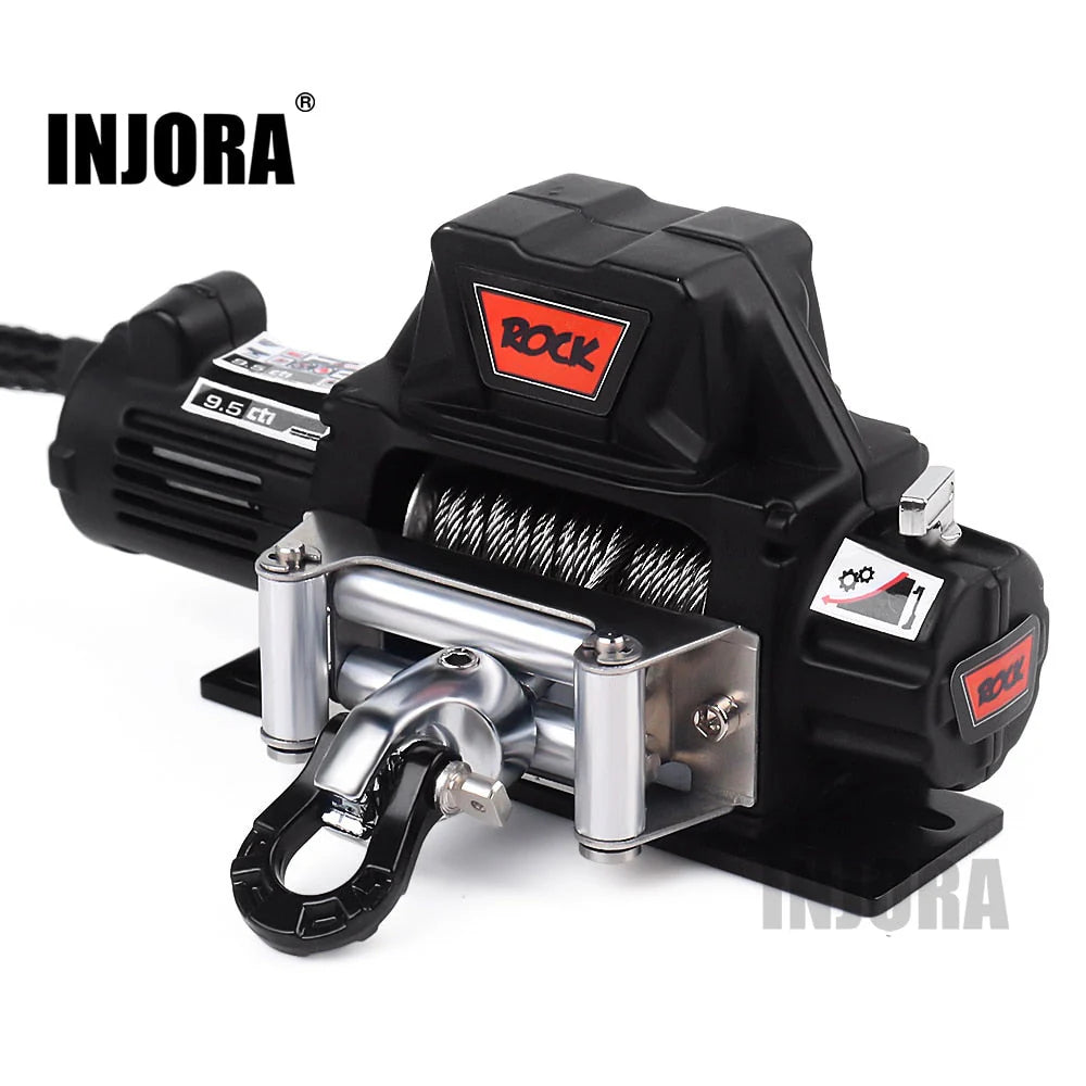 INJORA Metal Steel Wire Automatic Simulated Winch for 1/10 RC Crawler- CRAW18282_BK
