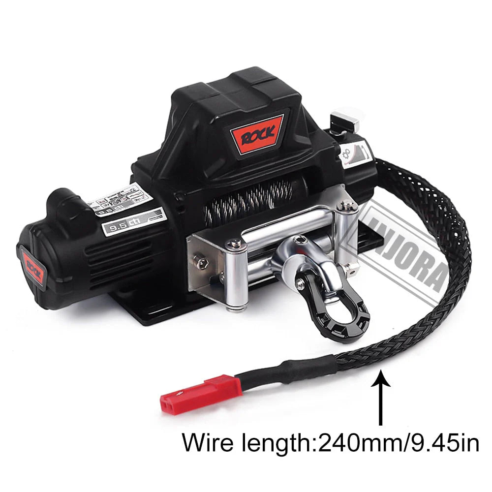 INJORA Metal Automatic Winch Wireless Remote Controller System for 1/10 RC Crawler - CRAW18289_BK
