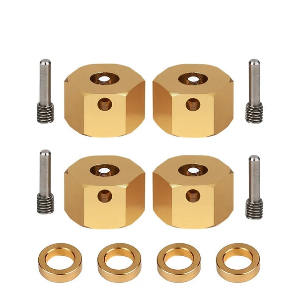 INJORA 4PCS 12mm Heavy Brass Wheel Hex Hub Extenders for Axial SCX10 III Capra 1.9 UTB - CRAW18414_10