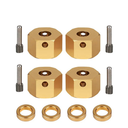 INJORA 4PCS 12mm Heavy Brass Wheel Hex Hub Extenders for Axial SCX10 III Capra 1.9 UTB - CRAW18414_10