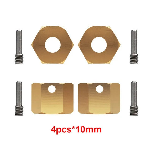 INJORA 4PCS 12mm Heavy Brass Wheel Hex Hub Extenders for Axial SCX10 III Capra 1.9 UTB - CRAW18414_10