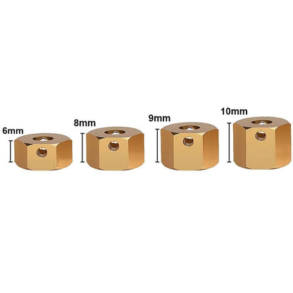 INJORA 4PCS 12mm Heavy Brass Wheel Hex Hub Extenders for Axial SCX10 III Capra 1.9 UTB - CRAW18414_10