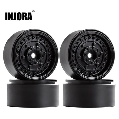 INJORA 4PCS 1.9" Beadlock Wheel Rims for 1/10 Scale RC Crawler, 116g/pcs - YQW-34BK