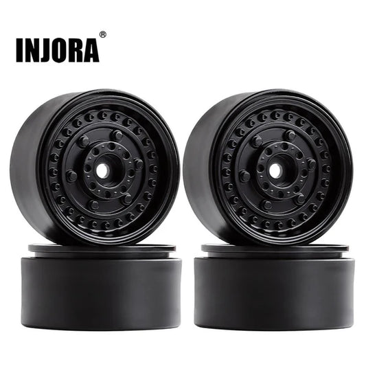 INJORA 4PCS 1.9" Beadlock Wheel Rims for 1/10 Scale RC Crawler, 116g/pcs - YQW-34BK
