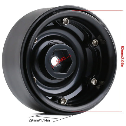 INJORA 4PCS 1.9" Beadlock Wheel Rims for 1/10 Scale RC Crawler, 116g/pcs - YQW-34BK