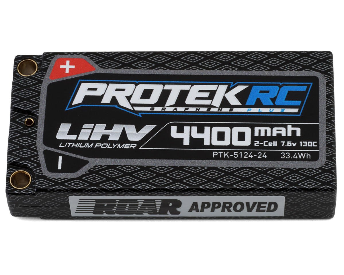 ProTek RC 2S 130C Low IR Si-Graphene + HV ULCG Shorty LiPo Battery (7.6V/4400mAh) w/5mm Connectors - PTK-5124-24
