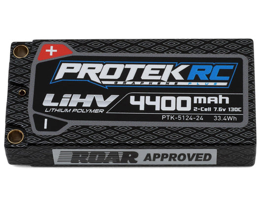 ProTek RC 2S 130C Low IR Si-Graphene + HV ULCG Shorty LiPo Battery (7.6V/4400mAh) w/5mm Connectors - PTK-5124-24