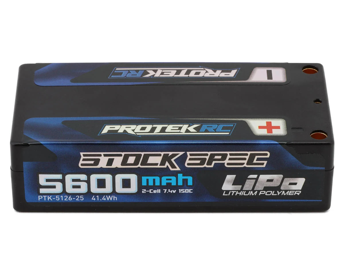 ProTek RC 2S 150C Low IR Si-Graphene "Stock Spec" Shorty LiPo Battery (7.4V/5600mAh) (ROAR Approved) - PTK-5126-25