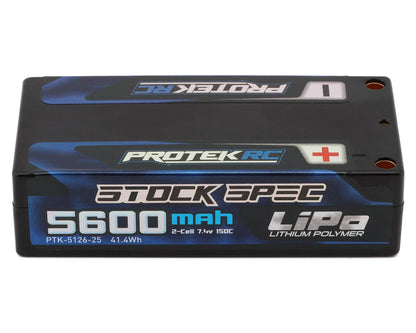 ProTek RC 2S 150C Low IR Si-Graphene "Stock Spec" Shorty LiPo Battery (7.4V/5600mAh) (ROAR Approved) - PTK-5126-25