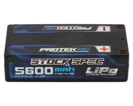 ProTek RC 2S 150C Low IR Si-Graphene "Stock Spec" Shorty LiPo Battery (7.4V/5600mAh) (ROAR Approved) - PTK-5126-25