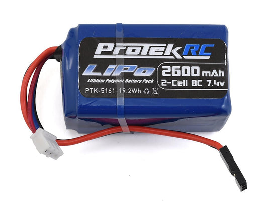 PTK-5161 - ProTek RC LiPo Hump/Short Receiver Battery Pack (Kyosho/Tekno) (7.4V/2600mAh) (w/Balancer Plug)