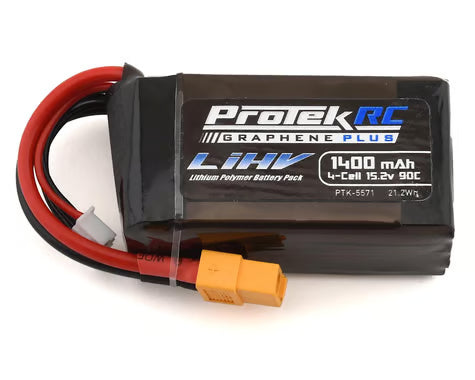 ProTek RC 4S 90C Si-Graphene + HV LiPo Battery w/XT60 Connector (15.2V/1400mAh) - PTK-5571