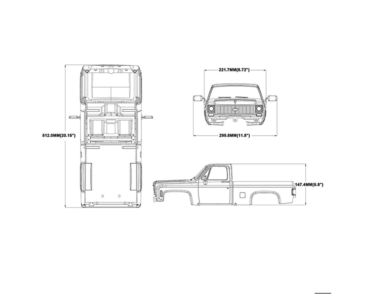 RC4WD Chevrolet K10 Scottsdale Hard Body Complete Set (314mm) - Z-B0258