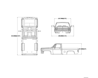 RC4WD Chevrolet K10 Scottsdale Hard Body Complete Set (314mm) - Z-B0258