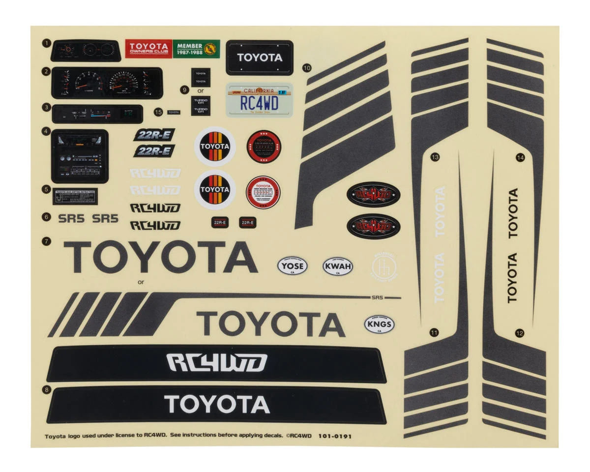 RC4WD 1987 Toyota XtraCab Hard Body Complete Set (Grey) - Z-B0271