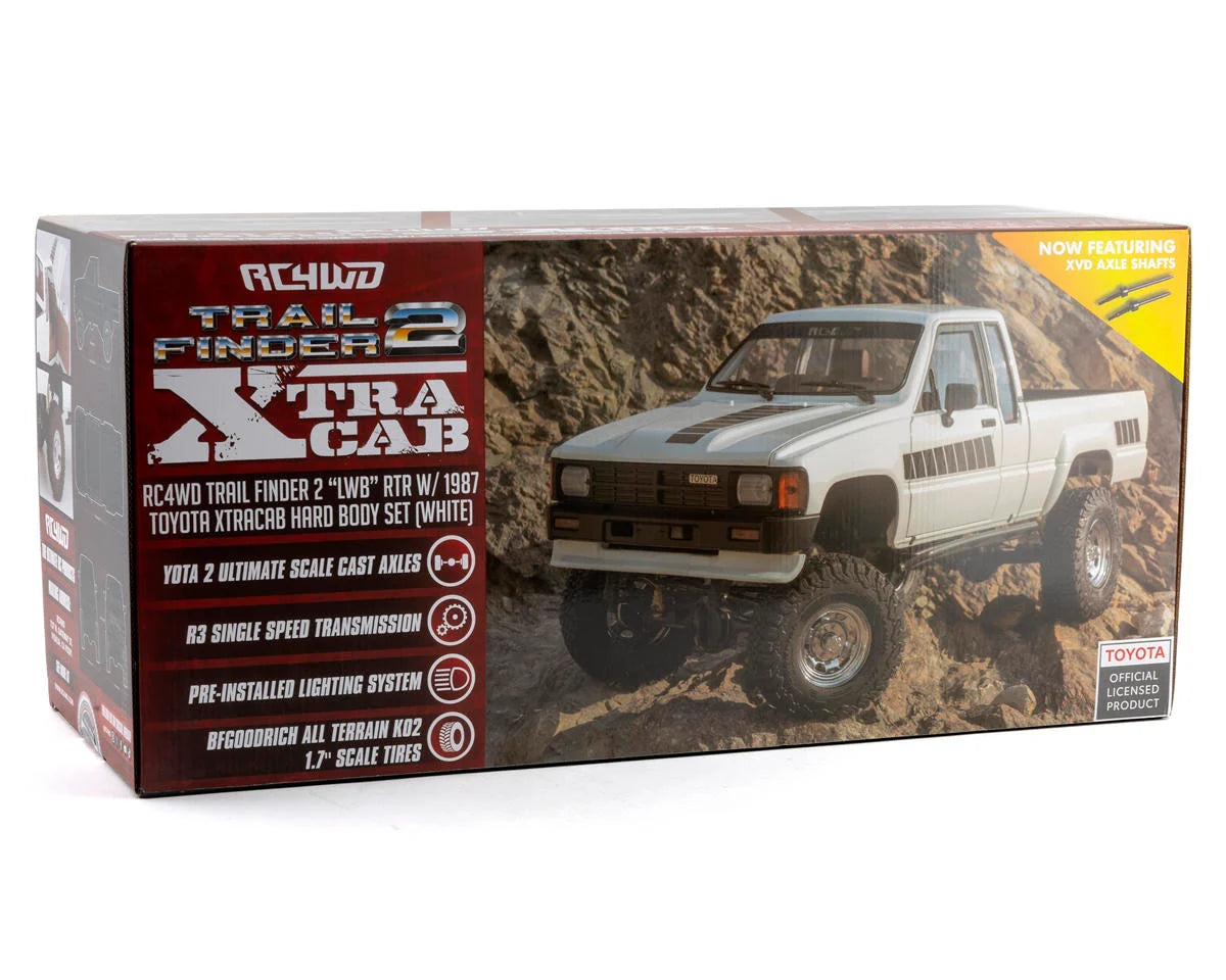 RC4WD Trail Finder 2 "LWB" 1/10 RTR 4WD Scale Trail Truck w/1987 Toyota XtraCab Body & 2.4GHz Radio (White) - Z-RTR0064