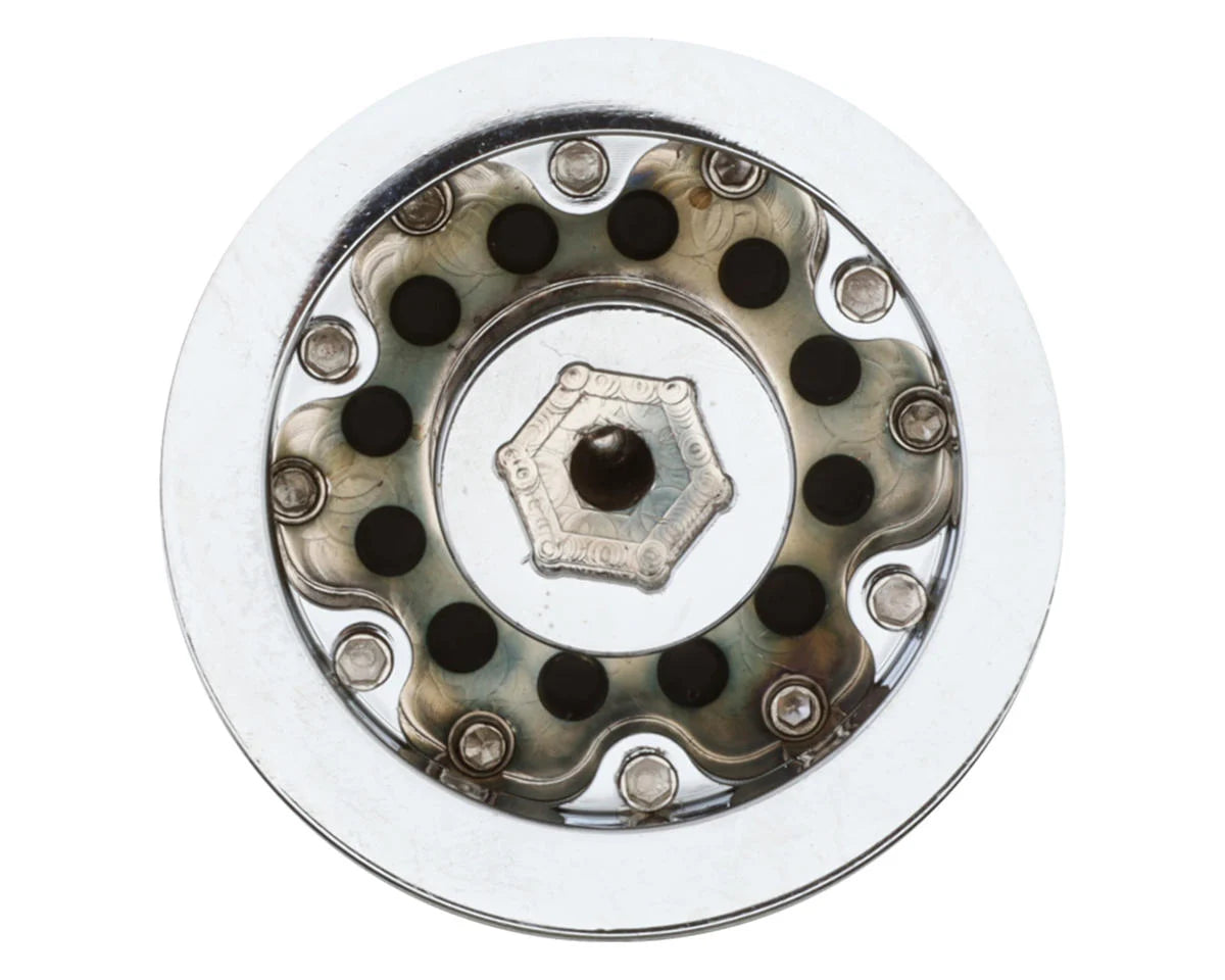 RC4WD 1.3" American Racing Outlaw II Deep Dish Micro Crawler Beadlock Wheels (Chrome) (4) (35g ea) - Z-W0046