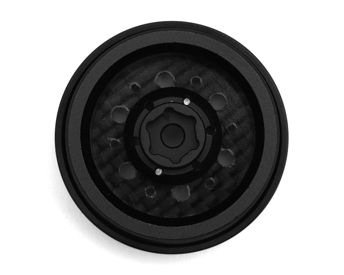 Redcat 1.3" Aluminum & Carbon Fiber Micro Crawler Beadlock Wheels (Black) (4) (23.8g ea) - RER43152