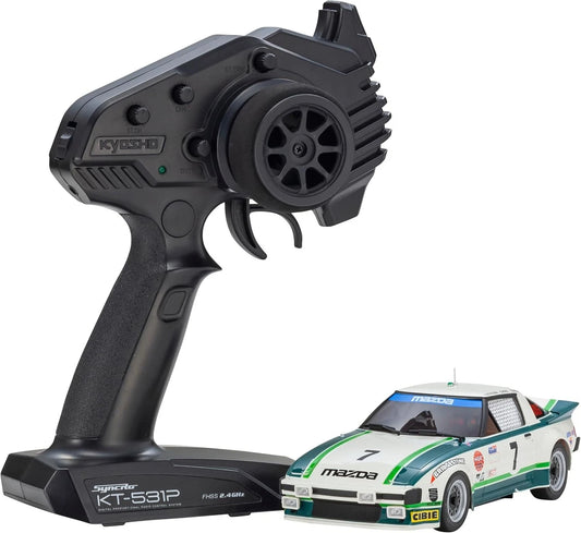 Kyosho MR-04 RWD Mini-Z Readyset w/1979 Mazda Savanna RX-7 Body (Green/White) w/KT-531P 2.4GHz Radio - 32365GR