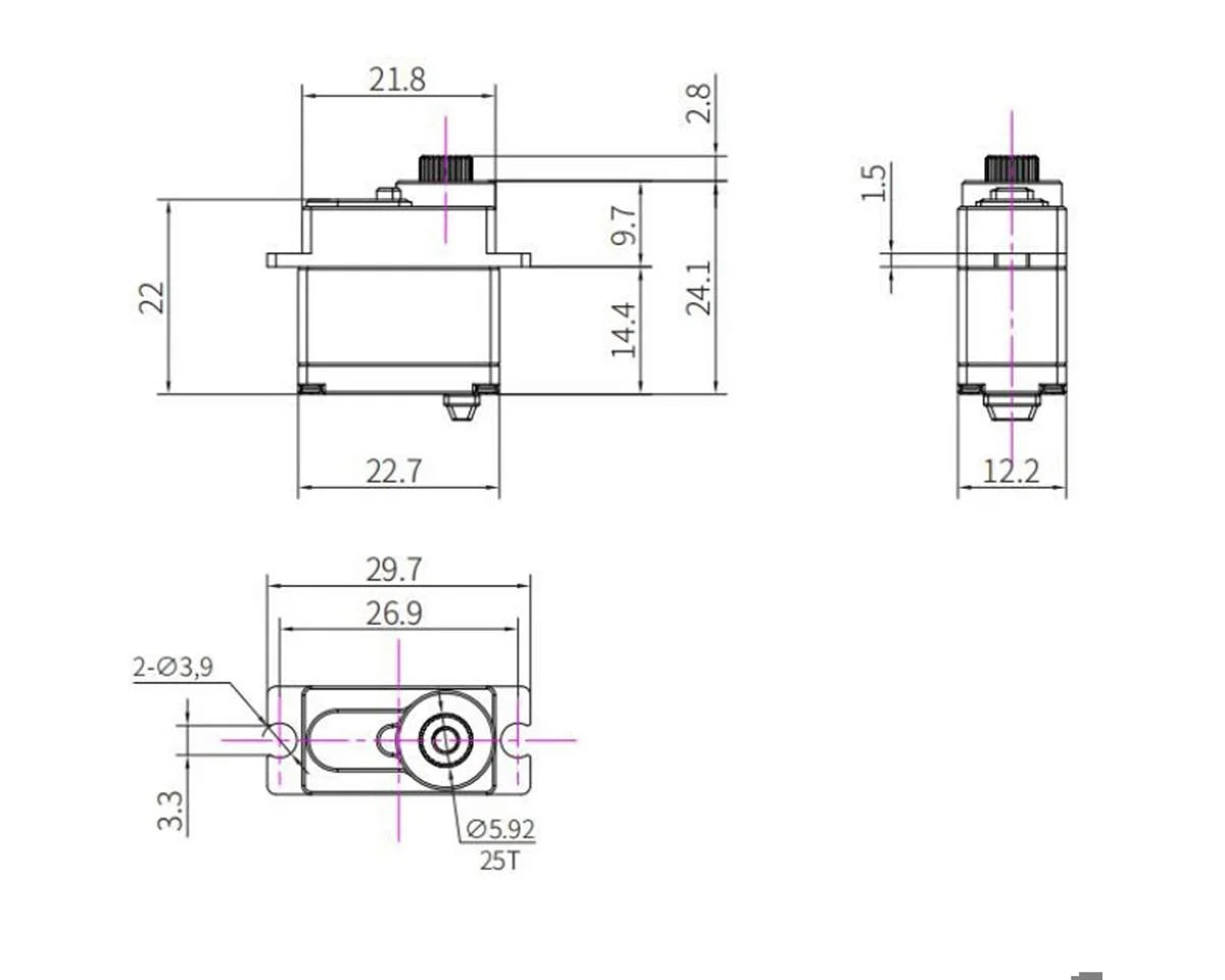 Reefs RC 55Micro Waterproof Metal Gear Digital Micro Servo (HV) For Traxxas (TRX-4/TRX-4M) - REEFS171
